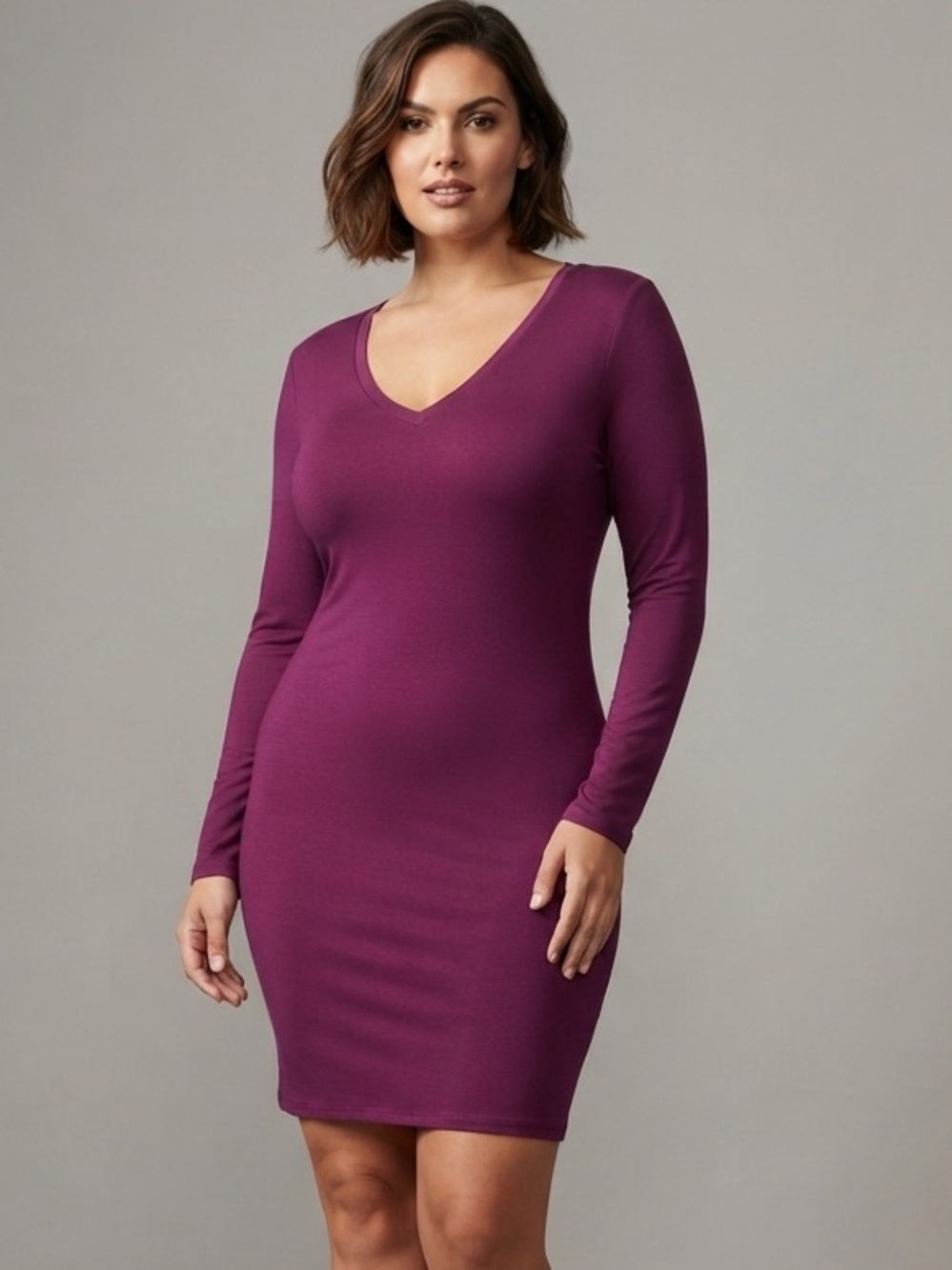 Popular 21 Burgundy Long Sleeve Dress